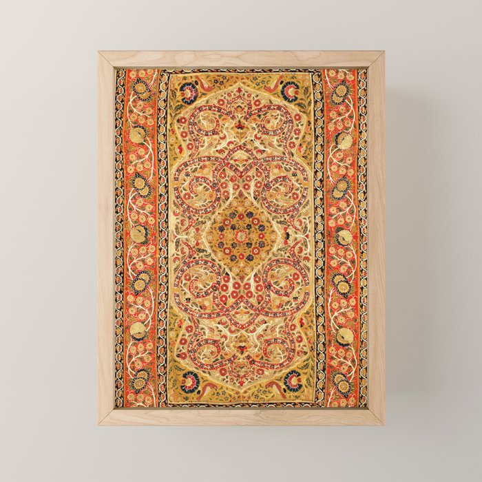 Rasht  Antique North Persian Floral Embroidery Print Mini Art Print Gallery Image 1
