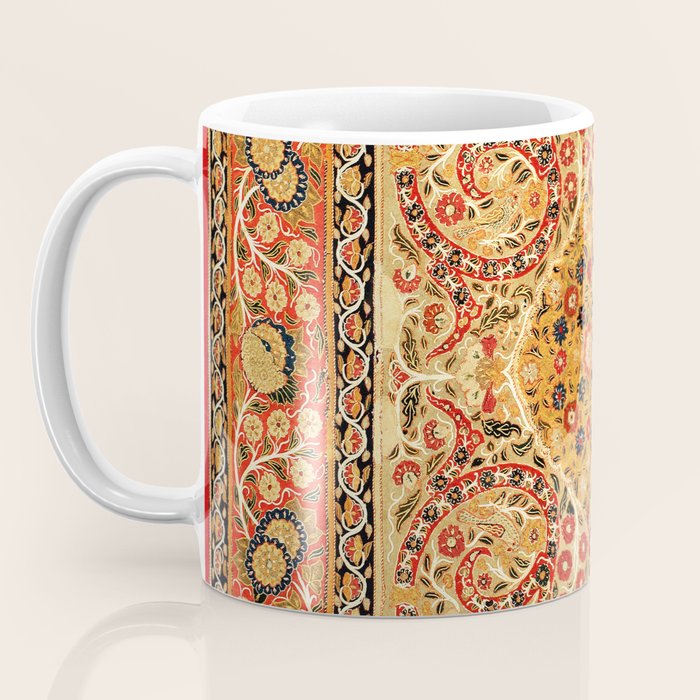 Rasht  Antique North Persian Floral Embroidery Print Coffee Mug Gallery Image 3