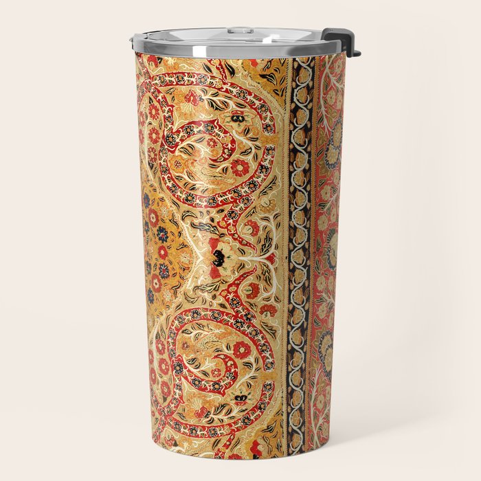 Rasht  Antique North Persian Floral Embroidery Print Travel Mug Gallery Image 2