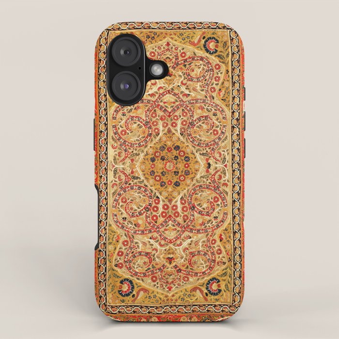 Rasht  Antique North Persian Floral Embroidery Print iPhone Case Gallery Image 1