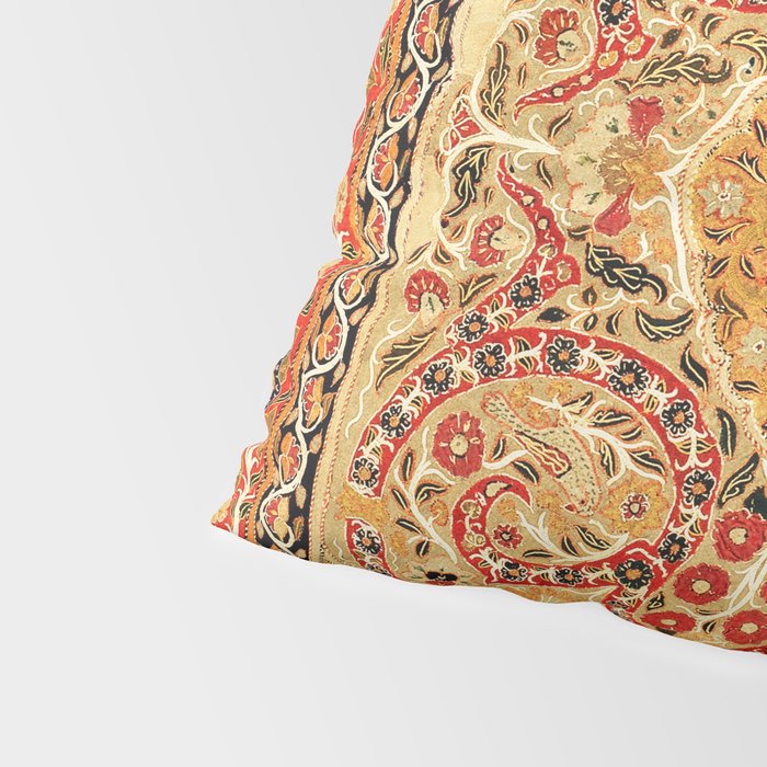 Rasht  Antique North Persian Floral Embroidery Print Pillow Sham Gallery Image 4