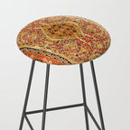 Rasht  Antique North Persian Floral Embroidery Print Stool Gallery Image 2