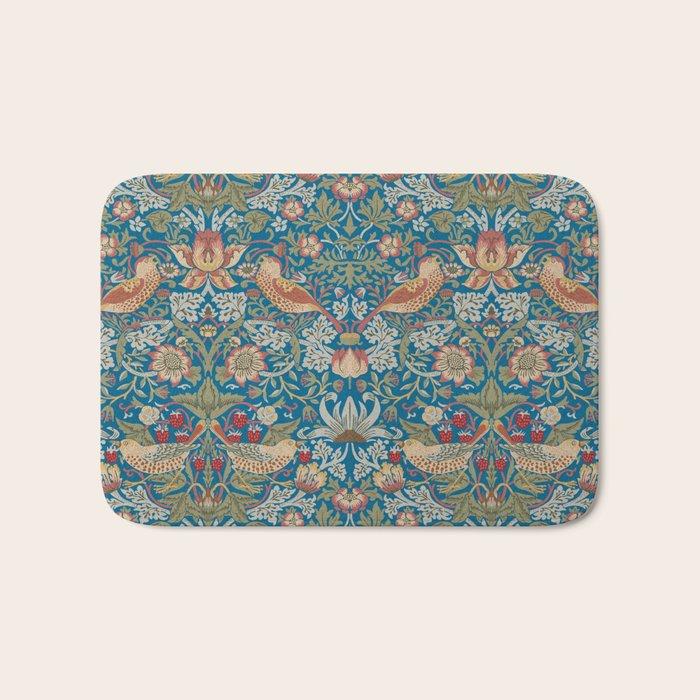 Strawberry Thief by William Morris Bath Mat Gallery Image 1
