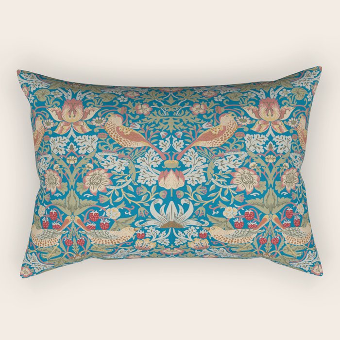 Strawberry Thief by William Morris Rectangular Pillow Gallery Image 1