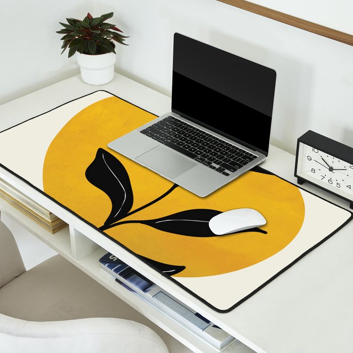 Abstract Organic Shapes and Leaves 2 Desk Mat Gallery Image 2