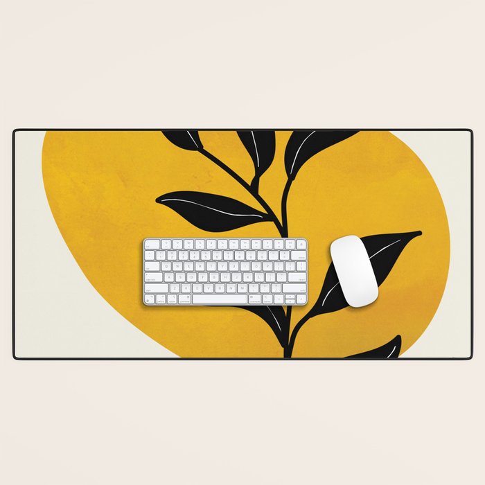 Abstract Organic Shapes and Leaves 2 Desk Mat Gallery Image 1