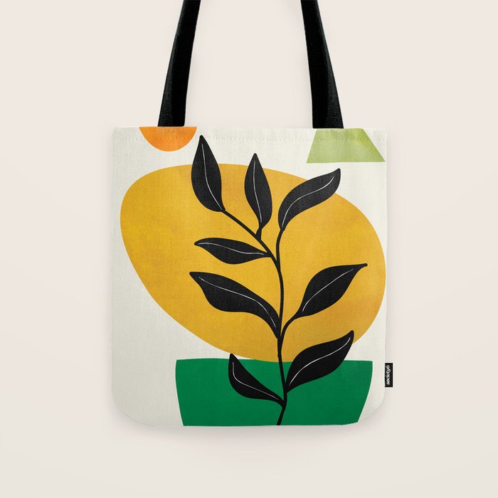 Abstract Organic Shapes and Leaves 2 Tote Bag Gallery Image 1