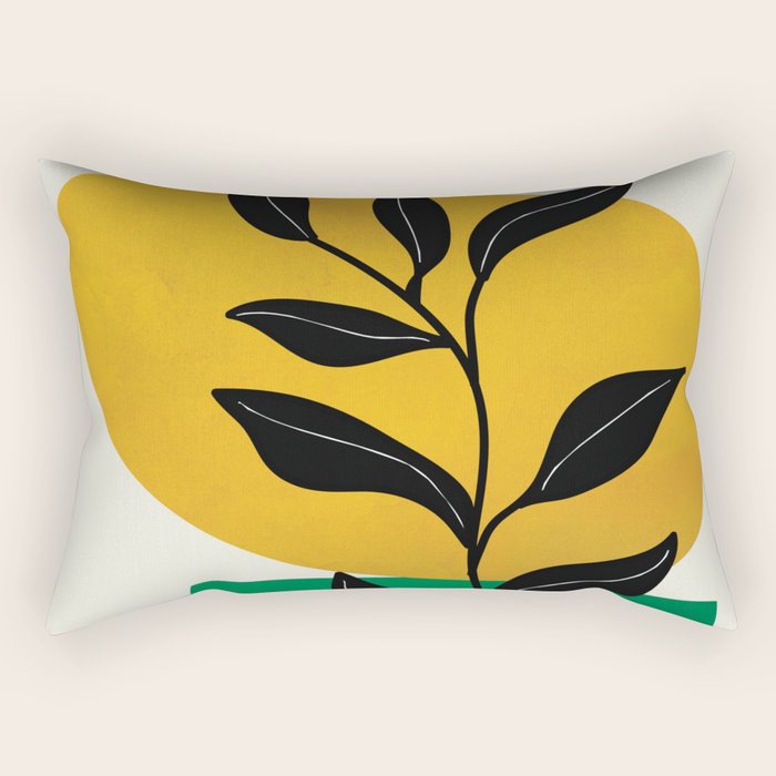 Abstract Organic Shapes and Leaves 2 Rectangular Pillow Gallery Image 2