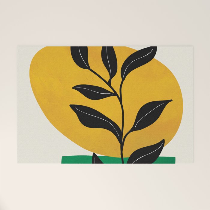 Abstract Organic Shapes and Leaves 2 Welcome Mat Gallery Image 1