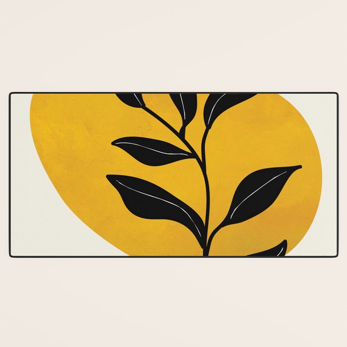 Abstract Organic Shapes and Leaves 2 Desk Mat Gallery Image 3