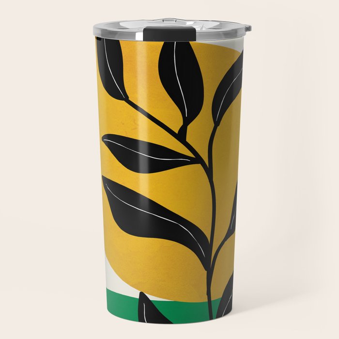 Abstract Organic Shapes and Leaves 2 Travel Mug Gallery Image 1