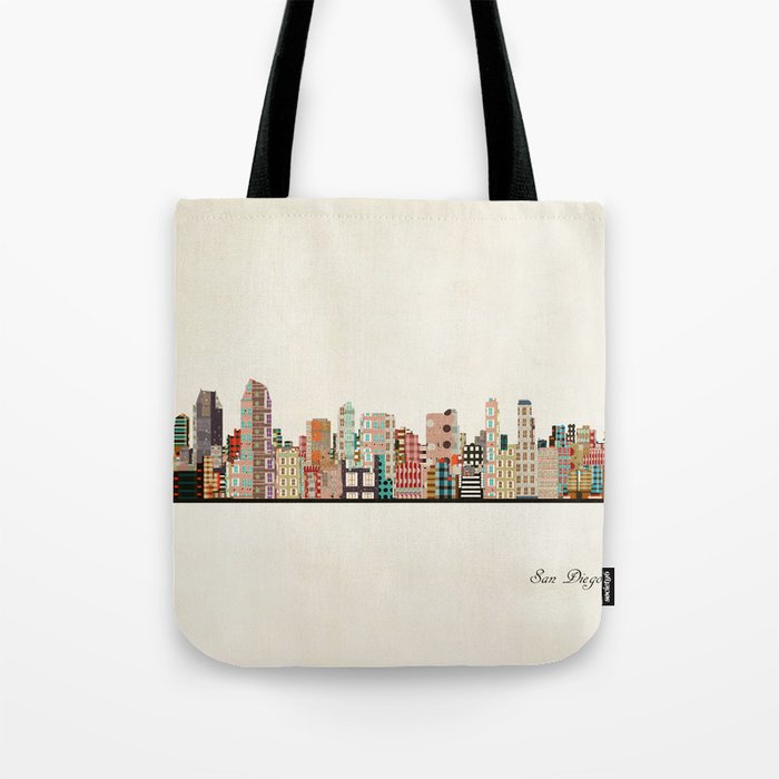 san diego skyline Tote Bag Gallery Image 1