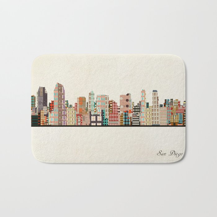 san diego skyline Bath Mat Gallery Image 1