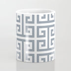 Large Steel Grey and White Greek Key Pattern Coffee Mug Gallery Image 4