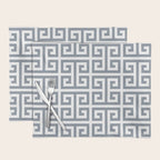 Large Steel Grey and White Greek Key Pattern Placemat Gallery Image 1