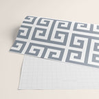 Large Steel Grey and White Greek Key Pattern Wrapping Paper Gallery Image 2