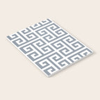 Large Steel Grey and White Greek Key Pattern Notebook Gallery Image 2