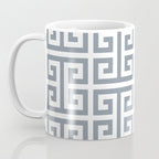 Large Steel Grey and White Greek Key Pattern Coffee Mug Gallery Image 3
