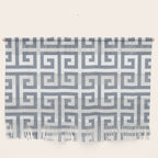 Large Steel Grey and White Greek Key Pattern Wall Hanging Gallery Image 1