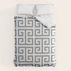 Large Steel Grey and White Greek Key Pattern Comforter Gallery Image 6
