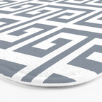 Large Steel Grey and White Greek Key Pattern Bath Mat Gallery Image 3