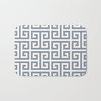 Large Steel Grey and White Greek Key Pattern Bath Mat Gallery Image 1