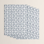 Large Steel Grey and White Greek Key Pattern Wrapping Paper Gallery Image 3
