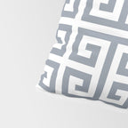 Large Steel Grey and White Greek Key Pattern Pillow Sham Gallery Image 4