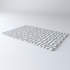 Large Steel Grey and White Greek Key Pattern Rug Gallery Image 3