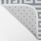 Large Steel Grey and White Greek Key Pattern Bath Mat Gallery Image 2