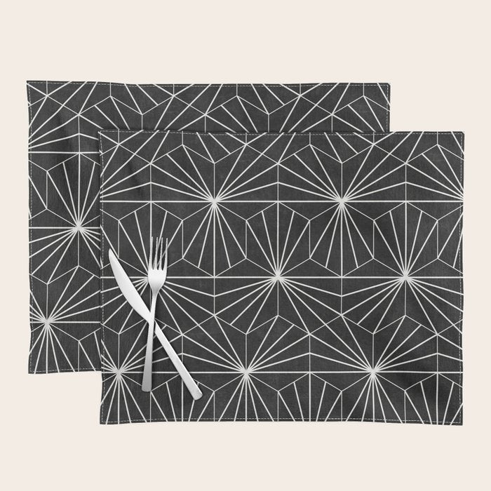 Hexagonal Pattern - Black Concrete Placemat Gallery Image 1