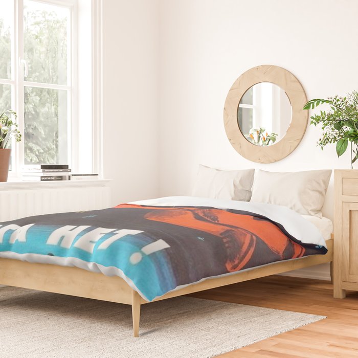 There's no god! / ÐÐ¾Ð³Ð° ÐÐµÑ!" 1960's USSR anti-religious propaganda Cosmonaut Yuri Gagarin in Space Duvet Cover Gallery Image 2