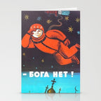 There's no god! / ÐÐ¾Ð³Ð° ÐÐµÑ!" 1960's USSR anti-religious propaganda Cosmonaut Yuri Gagarin in Space Stationery Card Gallery Image 2