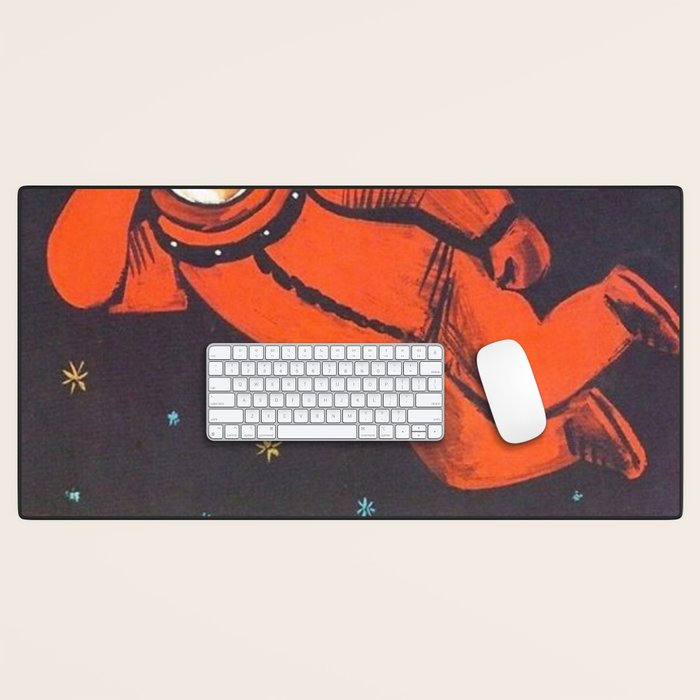 There's no god! / ÐÐ¾Ð³Ð° ÐÐµÑ!" 1960's USSR anti-religious propaganda Cosmonaut Yuri Gagarin in Space Desk Mat Gallery Image 1