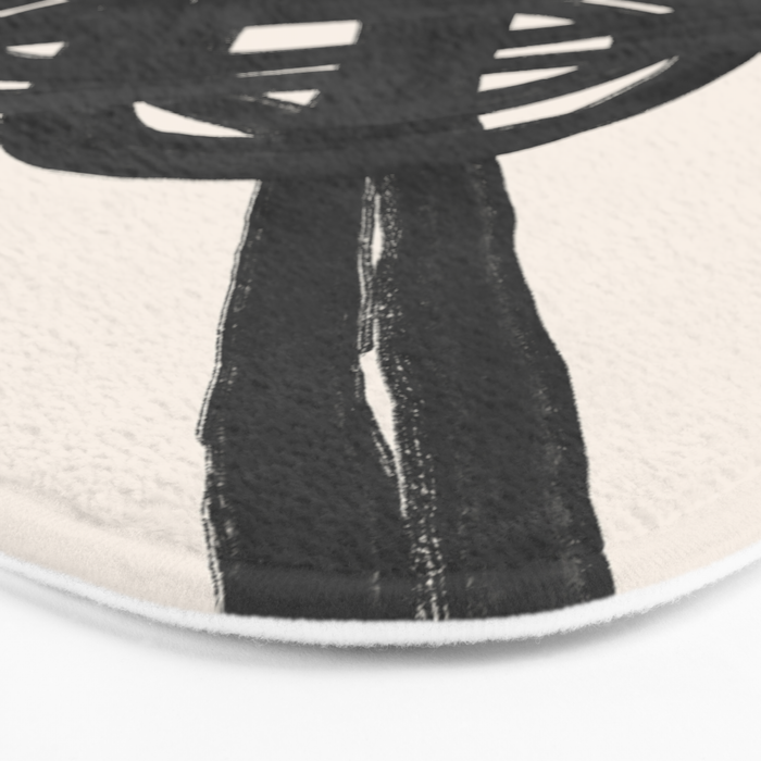 Minimalist Black Knot Abstract on Neutral Background Bath Mat Gallery Image 3