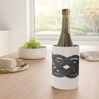 Minimalist Black Knot Abstract on Neutral Background Wine Chiller Gallery Image 4