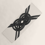 Minimalist Black Knot Abstract on Neutral Background Yoga Mat Gallery Image 1