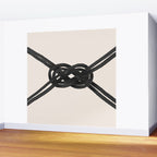 Minimalist Black Knot Abstract on Neutral Background Wall Mural Gallery Image 2