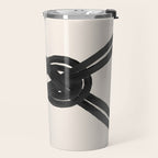 Minimalist Black Knot Abstract on Neutral Background Travel Mug Gallery Image 2