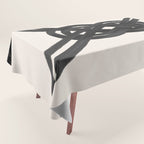 Minimalist Black Knot Abstract on Neutral Background Tablecloth Gallery Image 1