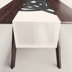 Minimalist Black Knot Abstract on Neutral Background Table Runner Gallery Image 1