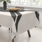 Minimalist Black Knot Abstract on Neutral Background Tablecloth Gallery Image 3