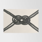 Minimalist Black Knot Abstract on Neutral Background Rug Gallery Image 2