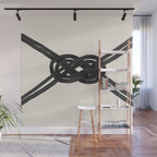 Minimalist Black Knot Abstract on Neutral Background Wall Mural Gallery Image 1