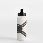 Minimalist Black Knot Abstract on Neutral Background Water Bottle Gallery Image 2
