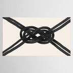 Minimalist Black Knot Abstract on Neutral Background Tablecloth Gallery Image 2
