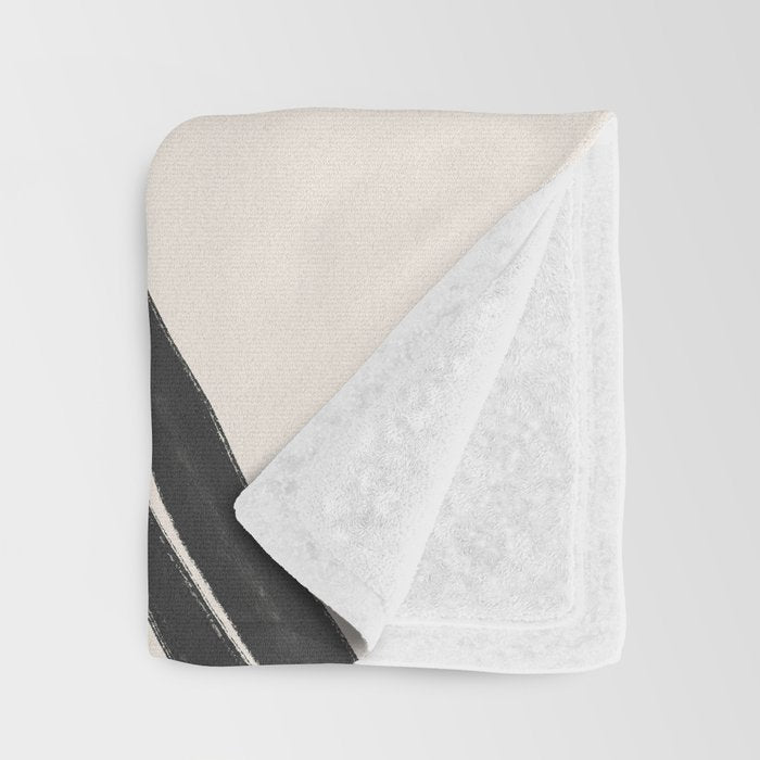 Minimalist Black Knot Abstract on Neutral Background Throw Blanket Gallery Image 3