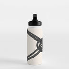 Minimalist Black Knot Abstract on Neutral Background Water Bottle Gallery Image 3