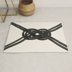 Minimalist Black Knot Abstract on Neutral Background Rug Gallery Image 1