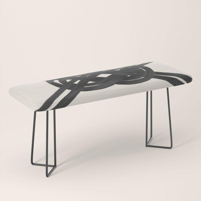 Minimalist Black Knot Abstract on Neutral Background Bench Gallery Image 1